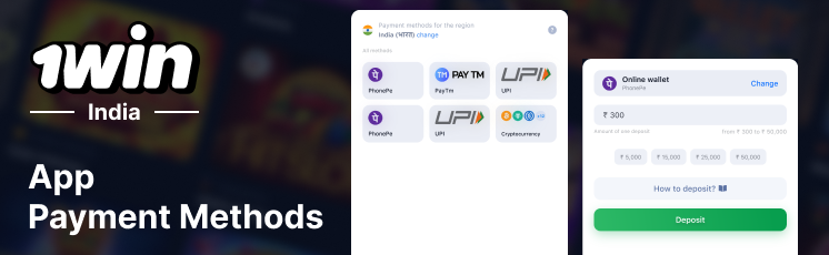 1Win in App Deposit & Withdrawal Methods