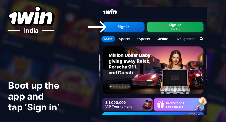 Download and install the app, sign in - 1Win Aviator App